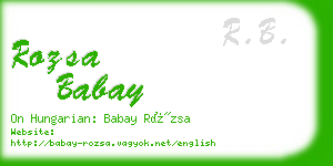 rozsa babay business card